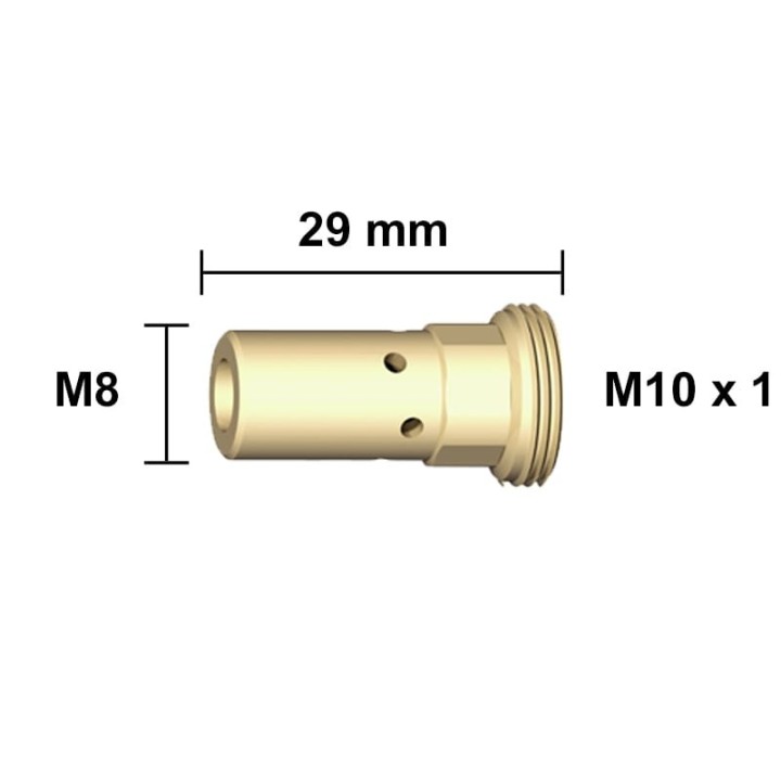 Supporto ugello lungo M8 29mm torcia MB EVO PRO 401/501 (10pz)