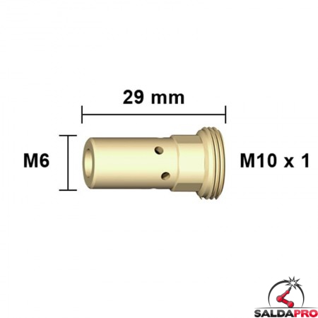 Misure supporto per ugello porta corrente M6 29mm abicor binzel