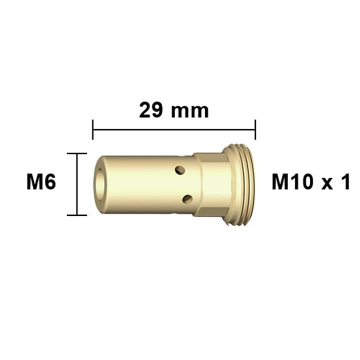 Misure supporto per ugello porta corrente M6 29mm abicor binzel