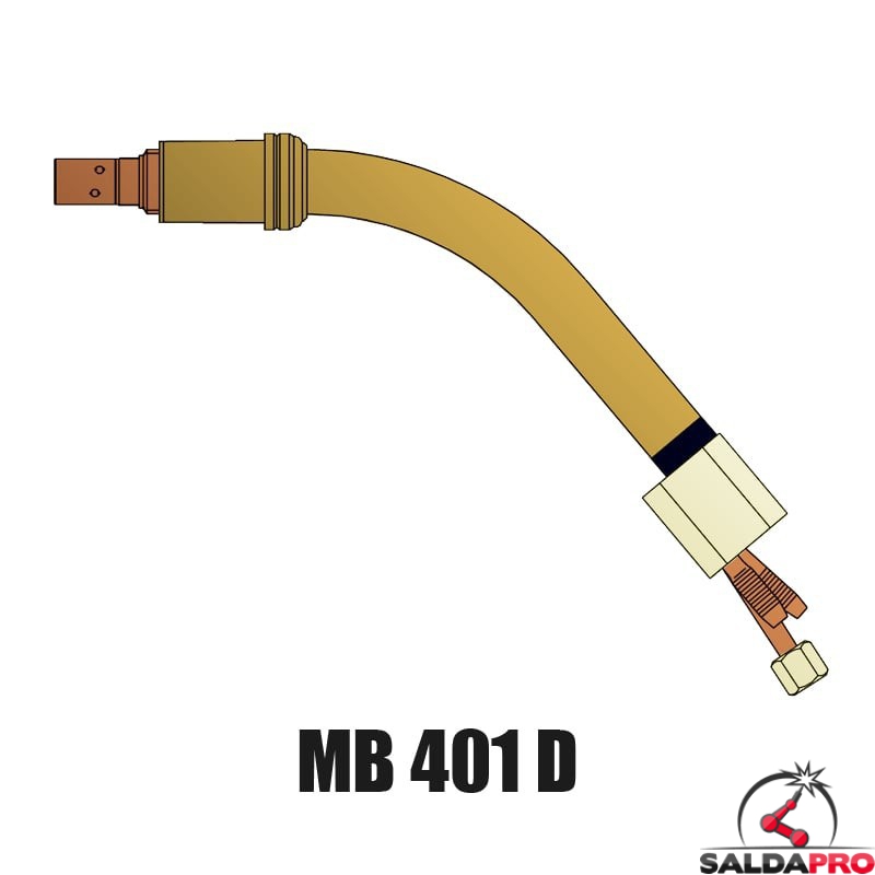 lancia terminale collo 45° ricambio torcia MB 401D Abicor Binzel BZ0330001