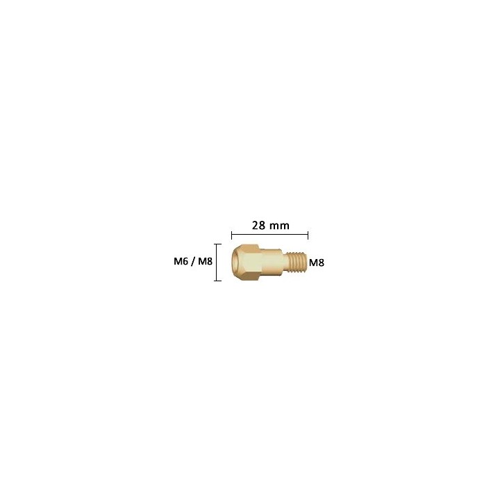 misure supporto ugello porta corrente m6/m8 ricambio torce mb evo pro abicor binzel