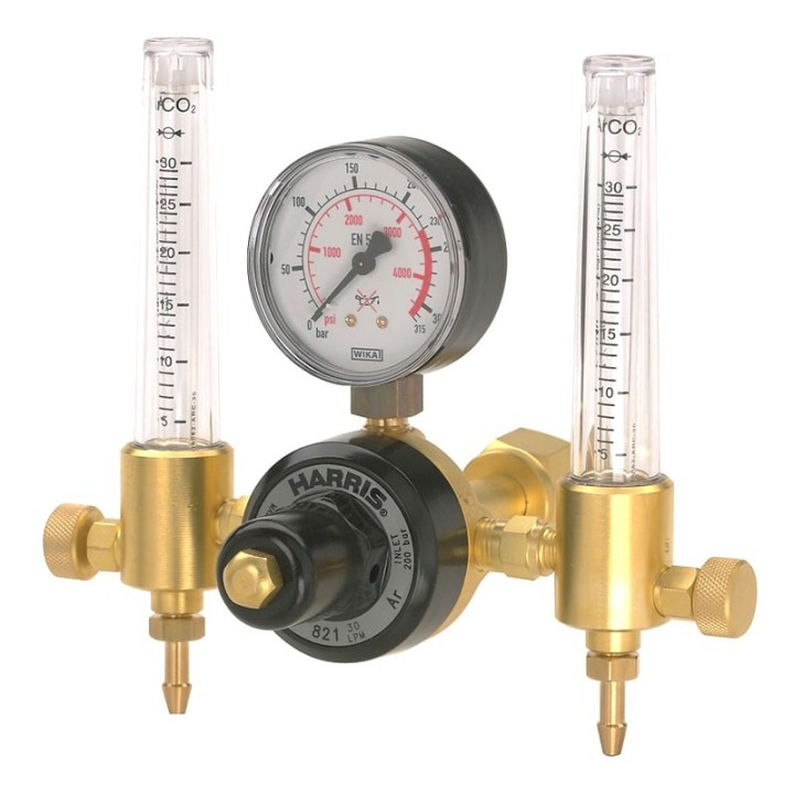 Riduttore di pressione argon Harris modello 801 a due manometri