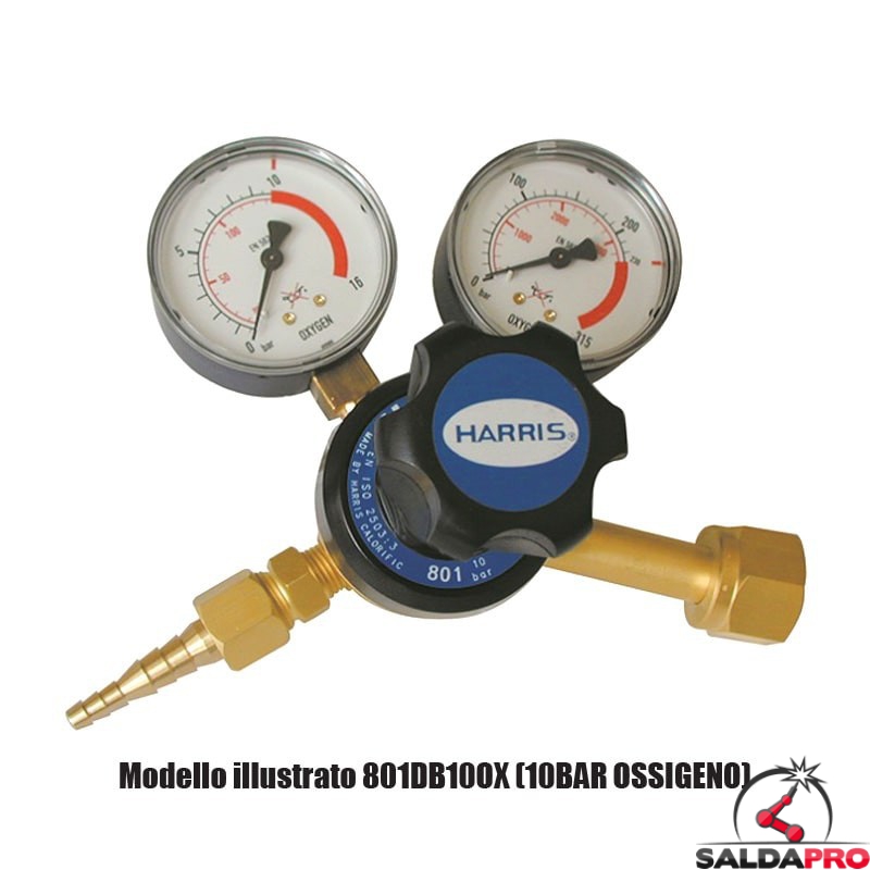 Riduttore di pressione monostadio per acetilene Harris 801B-1.5-AC a vite