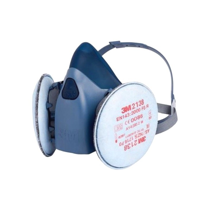 filtro antiparticolato 3M 2138 montato su maschera