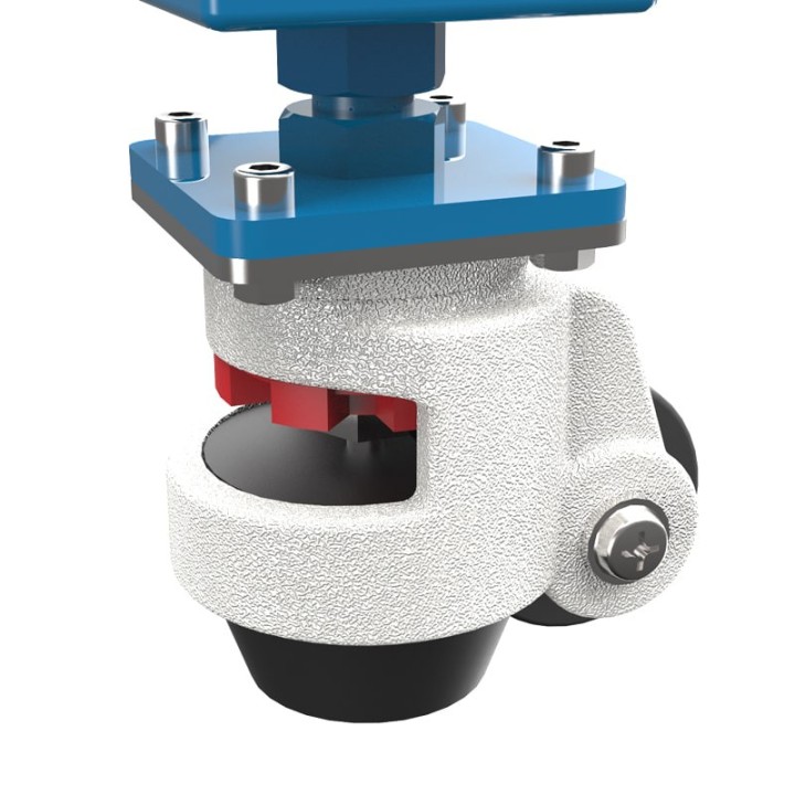 dettaglio piede con ruota tavolo per saldatura modular