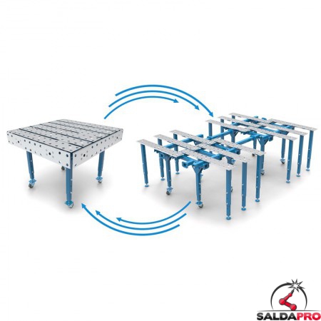 convertibilità tavolo per saldatura modular