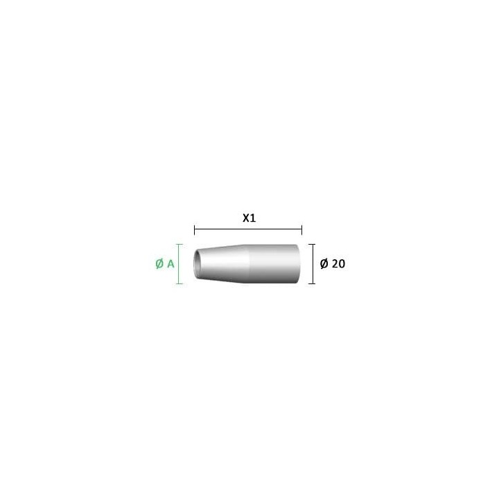 Ugello gas Ø 20mm per torcia ABIMIG® GRIP A 155 LW (5pz)