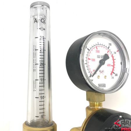 dettaglio riduttore di pressione 801 per argon Harris con manometro