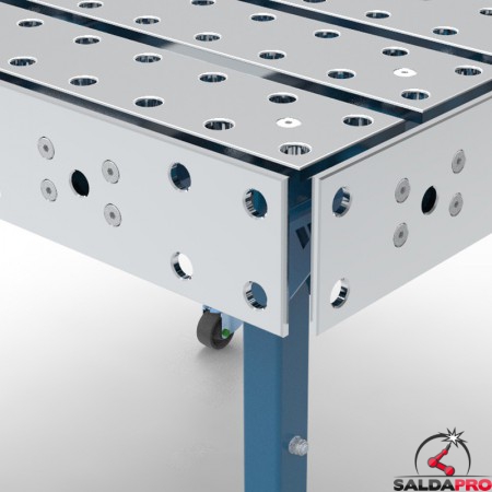 dettaglio tavolo saldatura modular con piastre laterali
