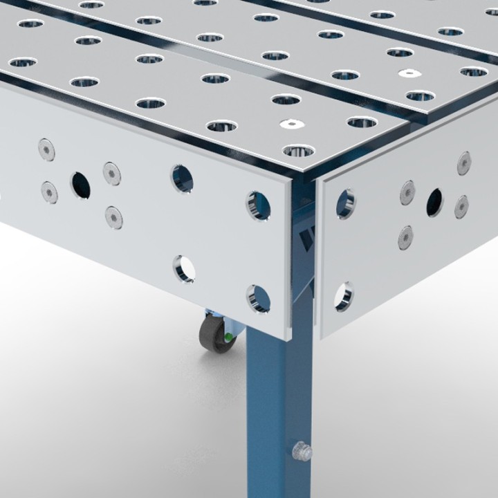 dettaglio tavolo saldatura modular con piastre laterali