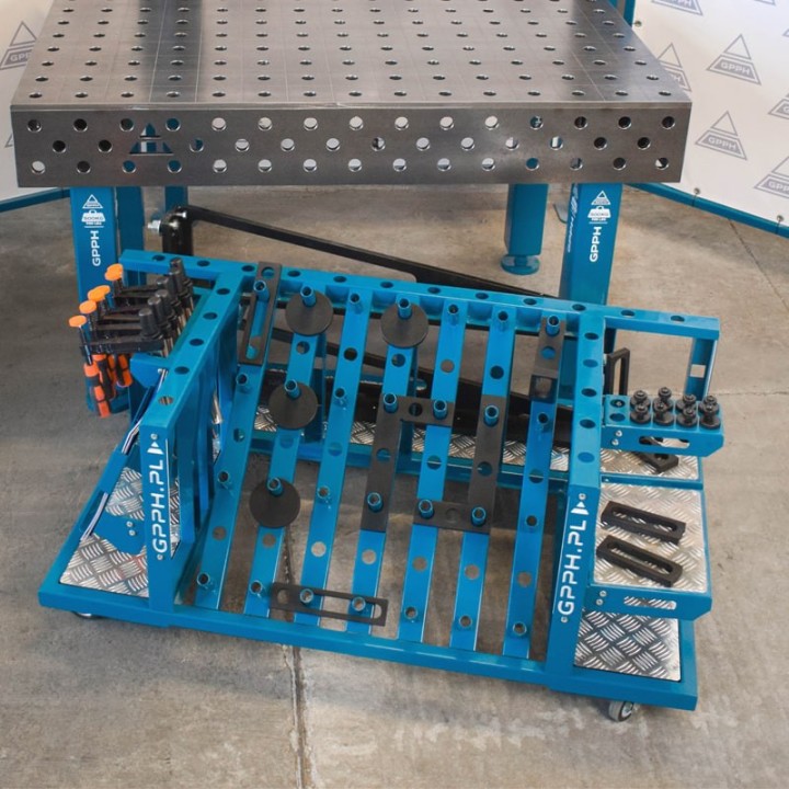 dettaglio trolley porta bloccaggi saldatura GPPH