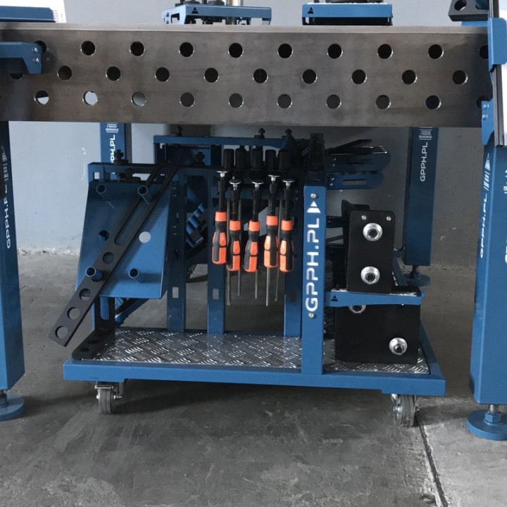 trolley porta bloccaggi sotto tavolo per saldatura GPPH