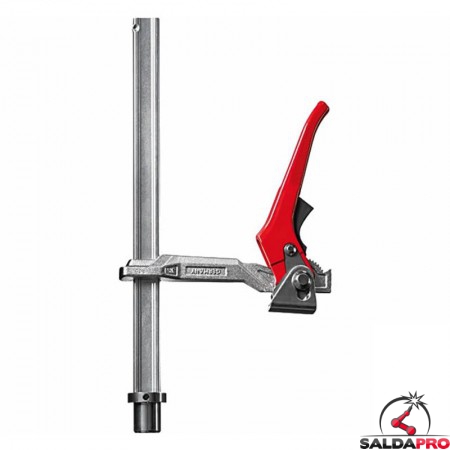 Morsetto A Cricchetto Carpenter F Per MFT E Guide - Rosso E Argento - Serraggio Rapido Per Pannelli E Legno - Fai Da Te