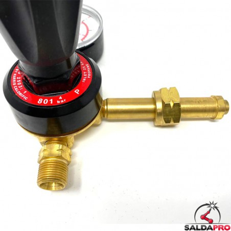 Kit Collegamento Gas: Riduttore 37 Mbar + Tubo 1,5 M Per Bombole Propano 13 Kg