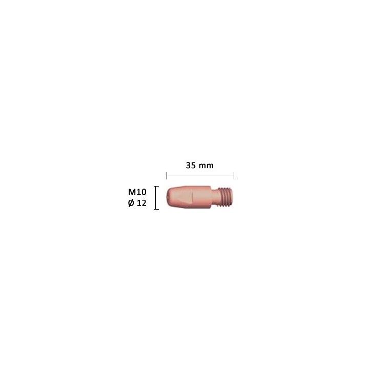 Ugello porta corrente CuCrZr M10 35mm per torcia ABIMIG® GRIP W 605 D (10pz)