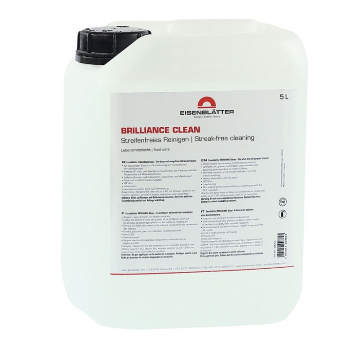 Detergente Brilliance Clean tanica 5 litri per pulizia metalli