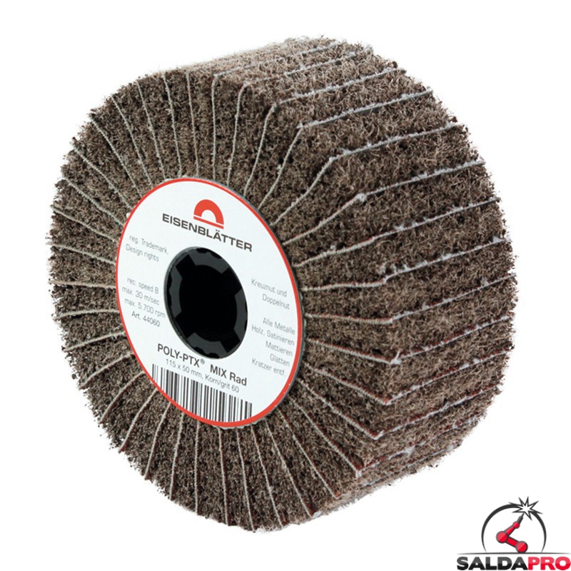 Rullo lamellare e fibra nylon Mix Ø115x50mm per satinatura metalli