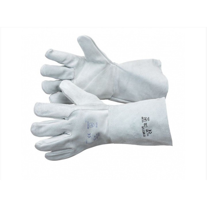 Guanti di protezione rinforzati in pelle fiore crosta con manichetta 15cm