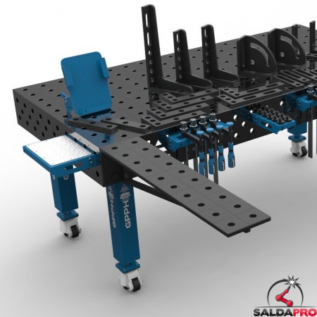Estensione 1000x200mm montata su tavolo saldatura SteelPlus GPPH