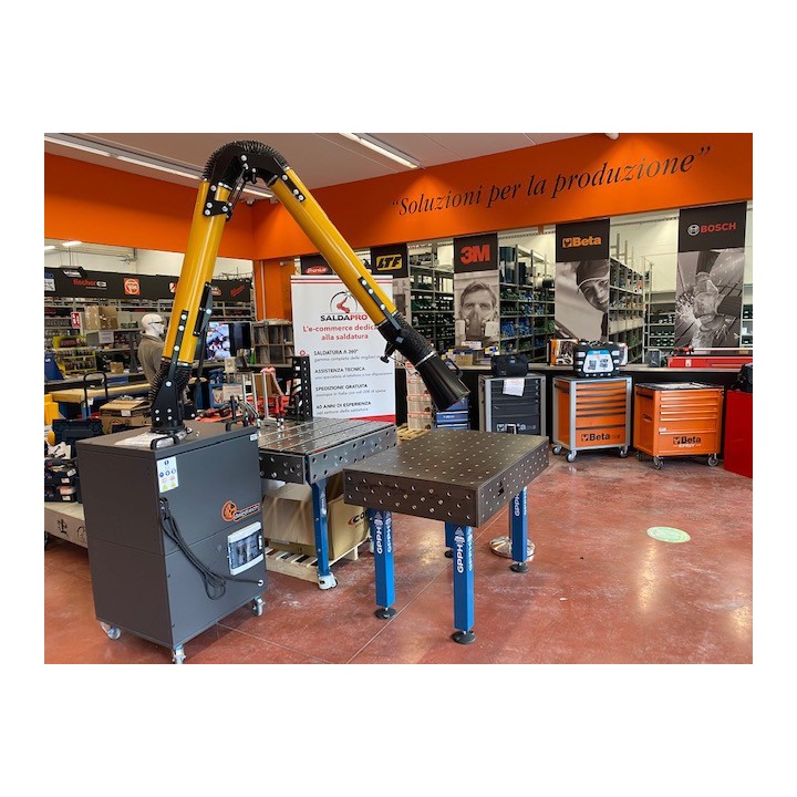 Depuratore carrellato DST 1.8 ad 1 braccio aspirante Dalpitech per lavorazioni su banchi di saldatura