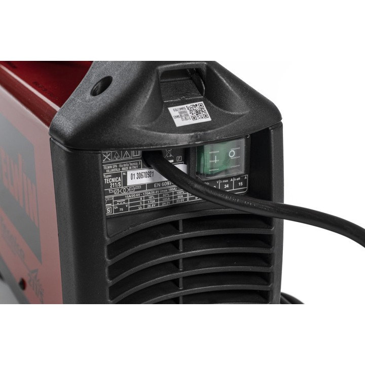 Saldatrice Inverter MMA e TIG TECNICA 211/S 230V quadro posteriore