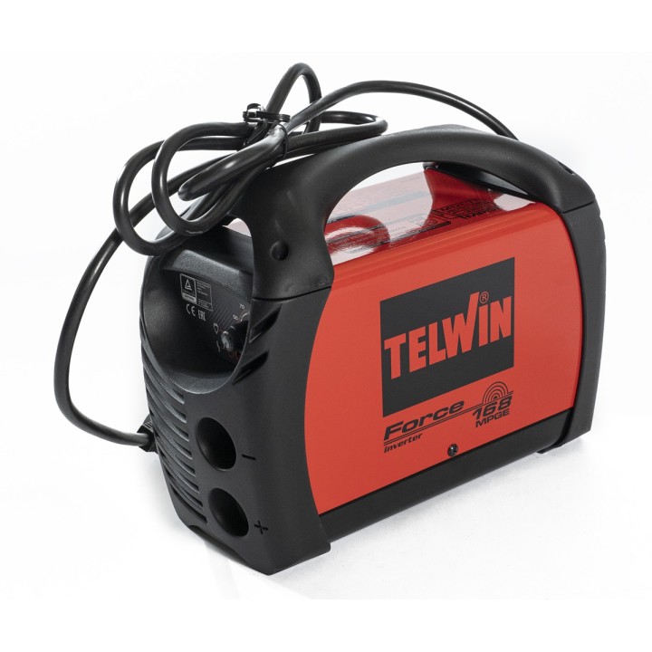 Saldatrice Telwin Inverter MMA FORCE 168 MPGE 230V ACX facilmente trasportabile grazie alla pratica maniglia