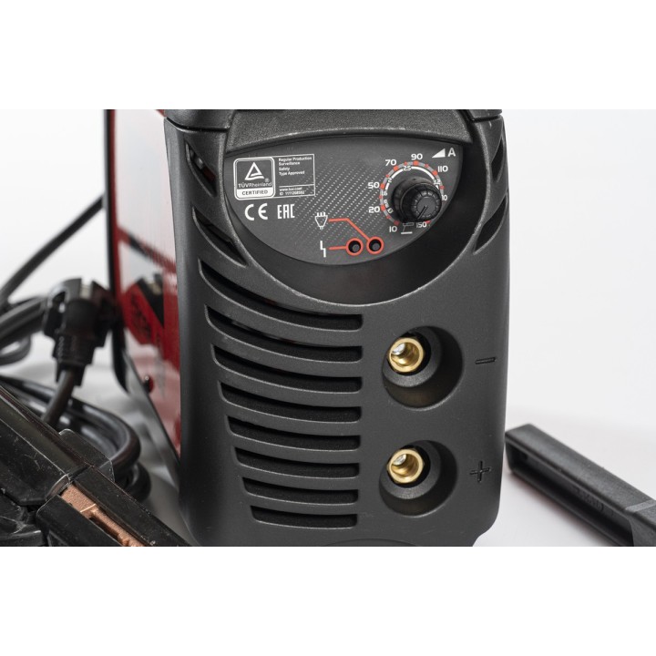 Pannello di comando e attacchi anteriori Saldatrice Telwin Inverter MMA FORCE 168 MPGE 230V ACX