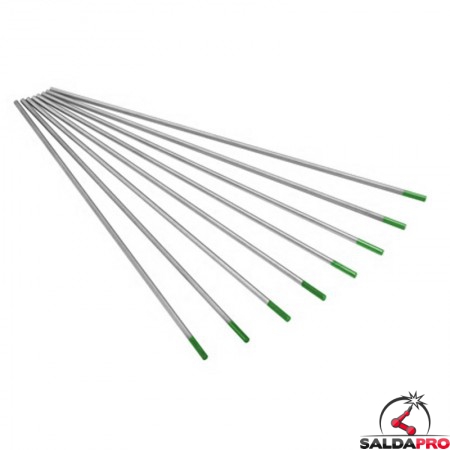 Elettrodi tungsteno puro Ø1-4,8mm L175mm saldatura TIG (10 pz)