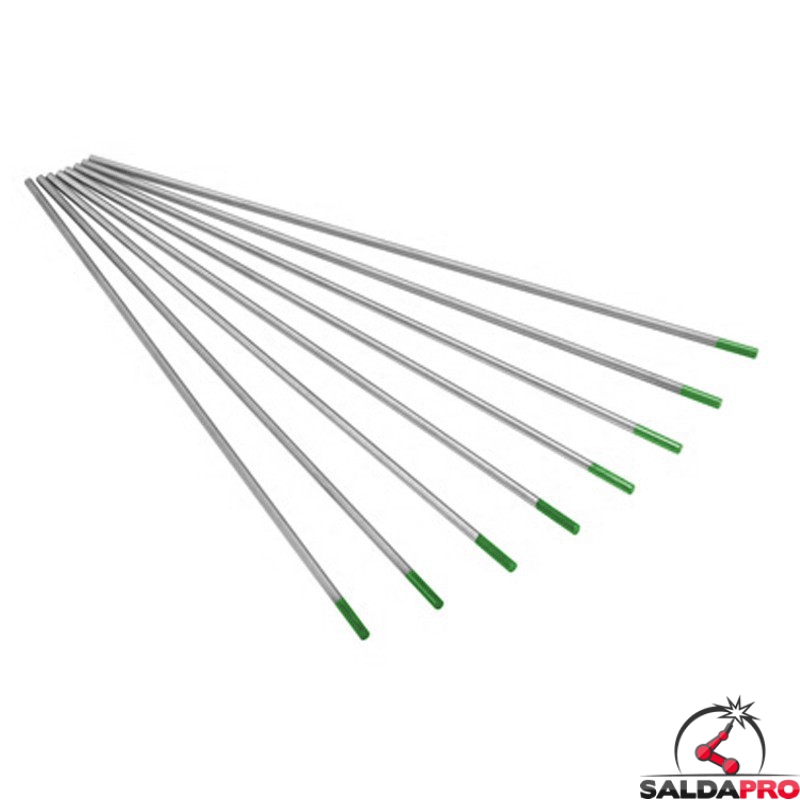 Elettrodi tungsteno puro Ø1-4,8mm L175mm saldatura TIG (10 pz) Elettrodi tungsteno puro Ø1-4,8mm L175mm saldatura TIG (10 pz)