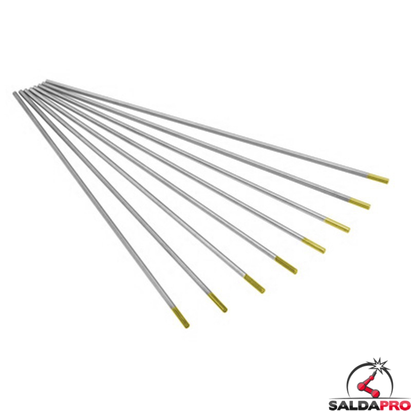 Elettrodi tungsteno lantanio 1.50% WL15 Ø1-4,8mm L175mm saldatura TIG (10 pz) Elettrodi tungsteno lantanio 1.50% WL15 Ø1-4,8mm L175mm saldatura TIG (10 pz)