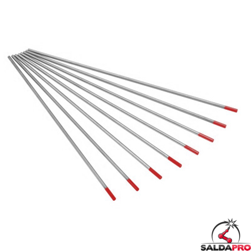 Elettrodi tungsteno toriato 2% WR20 Ø1-4,8 L175mm saldatura TIG (10 pz)