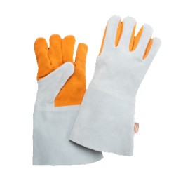 Guanti protettivi in pelle crosta Z105/15 per saldatura con palmo e dita rinforzate