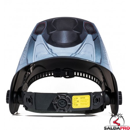 Maschera da saldatura Vantage Grey XXL con attacco nucale