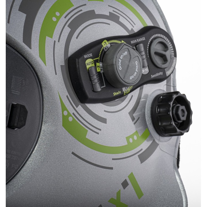 Maschera da saldatura e684 DIN 5-13 con sistema PAPR e3000 Optrel