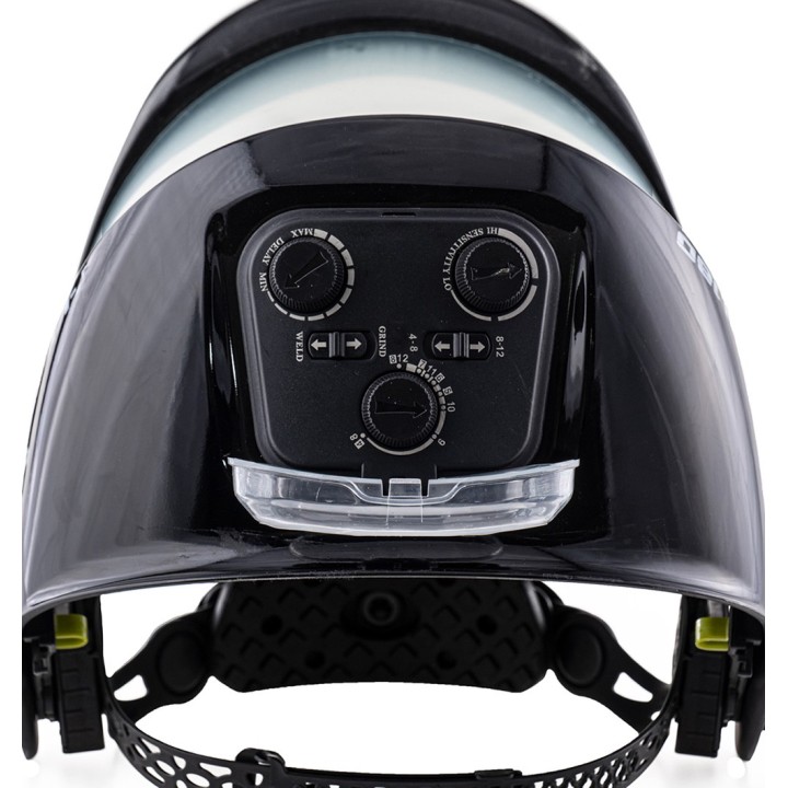 Maschera da saldatura Vision 180 attacco posteriore e comandi