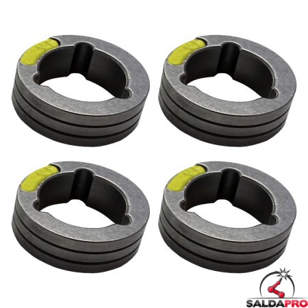 Rulli trainafilo per fili acciaio e inossidabili 1,6-2,4mm giallo/grigio (4pz)