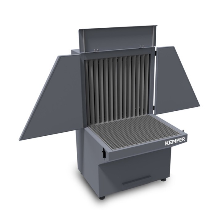 Banco aspirante per molatura GrindingTable KEMPER® con pareti aperte