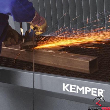 dettaglio lavorazione su banco aspirante per molatura GrindingTable KEMPER