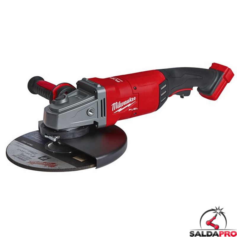 Smerigliatrice a batteria Milwaukee M18 FUEL 230mm con interruttore a paletta