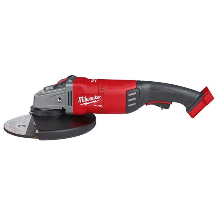 vista laterale smerigliatrice a batteria Milwaukee M18 FUEL 230mm