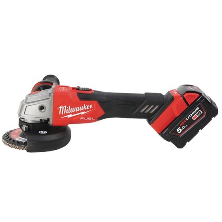 vista laterale smerigliatrice angolare Milwaukee M18 Fuel FSAG