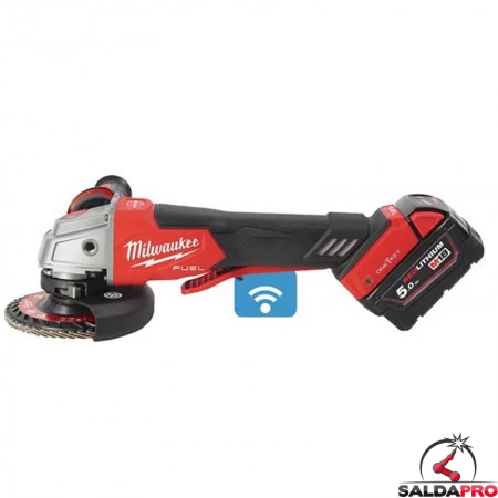 vista laterale Smerigliatrice angolare Milwaukee M18 Fuel FSAG One-Key