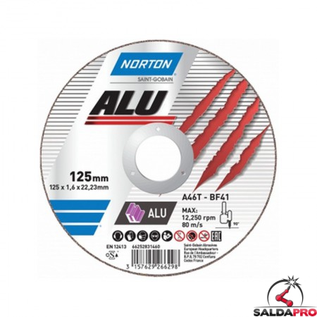 Disco da taglio Norton ALU 115x1.6mm per alluminio (25pz)