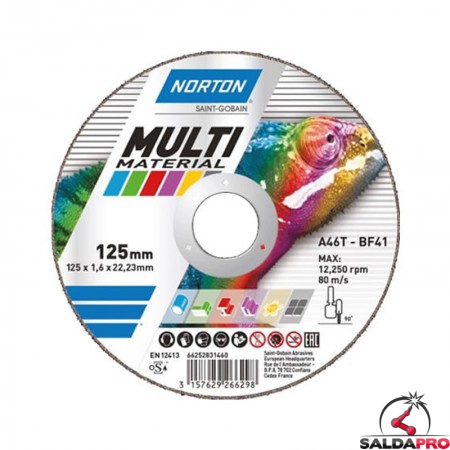 Disco da taglio Norton Multi Material 115x1.0mm per tutti i metalli