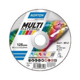 Disco da taglio Norton Multi Material 115x1.6mm per tutti i metalli