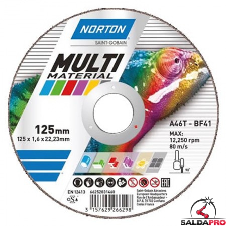 Disco da taglio Norton Multi Material 230x1.9mm per tutti i metalli