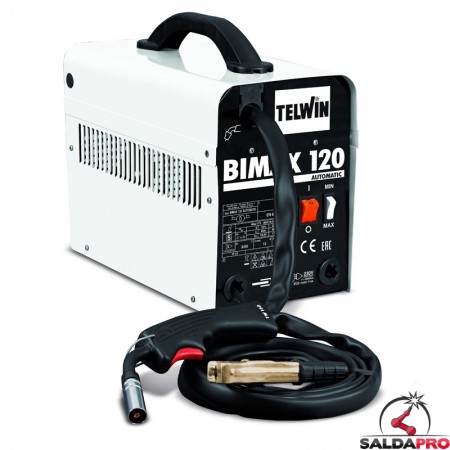 Saldatrice a filo Telwin Bimax 120 Automatic per saldatura Flux, 60-90A
