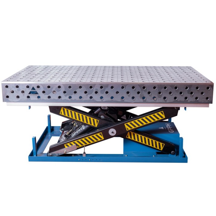 Banco per saldatura SteelEco idraulico GPPH 2x1mt spessore 8mm, fori 16mm