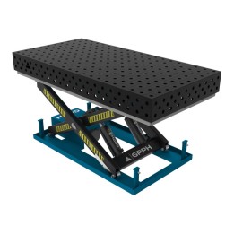 Banco per saldatura SteelMax idraulico GPPH 2x1mt spessore 15mm, fori 28mm