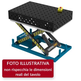Banco per saldatura SteelMax idraulico GPPH 1x0,6mt spessore 15mm, fori 28mm